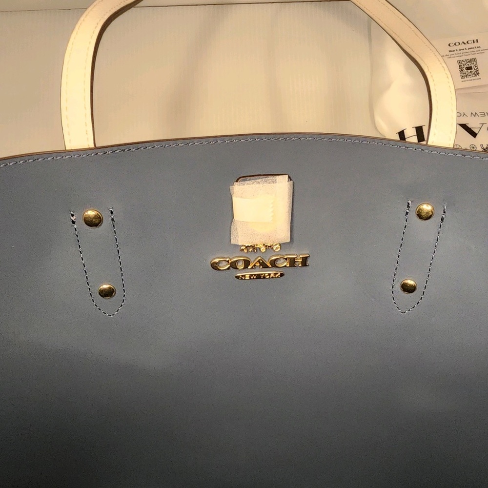 COACH LARGE Super Light Genuine Pebbled Leather TOWN TOTE Handbag - Picture 13 of 15